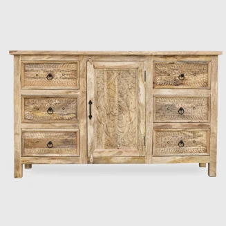 Komoda Indyjska Rzeźbiona Maya Drewno Mango 150 cm