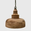 postarzana lampa drewniana sufitowa mango 30 cm widok na wprost z toczonym detalem