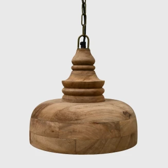 Postarzana Lampa Drewniana Sufitowa Patynowana 30 cm