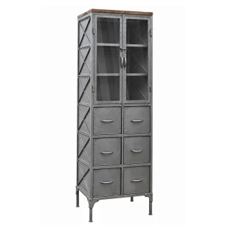 Witryna Metalowa Industrialna Scrapyard Naturalna 175 cm