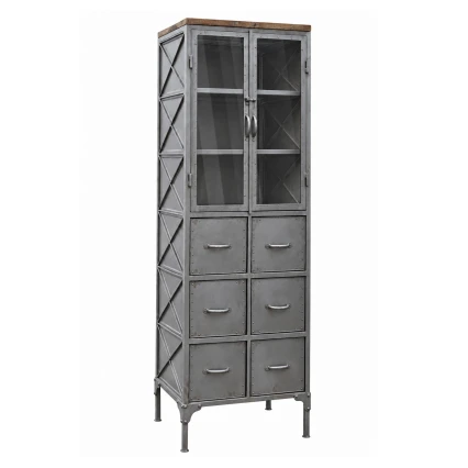 Witryna Metalowa Industrialna Scrapyard Naturalna 175 cm