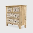 meble drewniane rzezbione komoda z mango z 4 szufladami