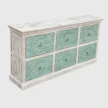 meble indyjskie komoda z szescioma szufladami shabby chic widok pod katem lewy bok