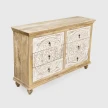 meble indyjskie komoda z szescioma szufladami shabby chic widok pod katem lewy bok