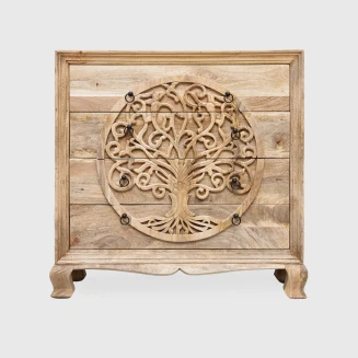 Drewniana Komoda Indyjska z Szufladami Natural Tree 90cm