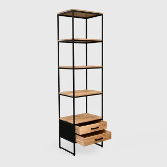 Biblioteczka Loftowa Postarzana Mango i Metal 60cm