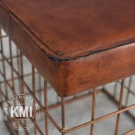 druciana industrialne pufa kwadratowa "Metal Basket"