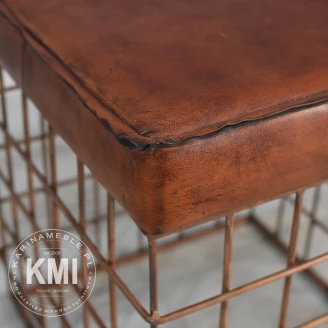 druciana industrialne pufa kwadratowa "Metal Basket"