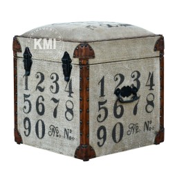 Loftowa pufa‑kufer z nadrukami – kwadratowa 45 × 45 cm
