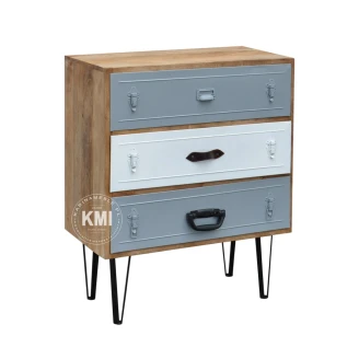 meble loftowe | komoda z szufladami drewno metal Suitcases