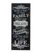 Panel dekoracyjny Family – imitacja starego drewna z czarnym nadrukiem, styl loftowy