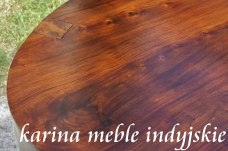 meble kolonialne - stół owalny indyjskie z drewna