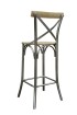 meble industrialne krzesło barowe hoker z drewna i metalu