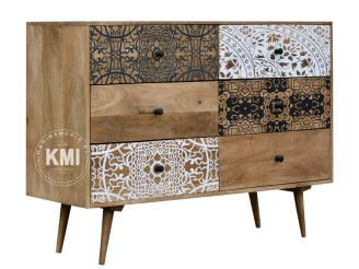 meble nowoczesne | drewniana komoda z szufladami Qumin boho scandi