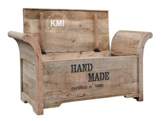 meble do przedpokoju | tapicerowana ławka ze schowkiem i "Hand Made"