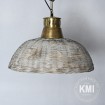 loftowa lampa wiklinowy klosz bielona