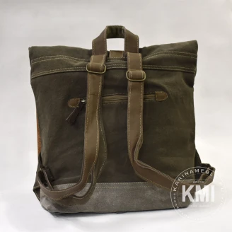vintage plecak Dirtbags trykot canvas skóra
