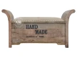 meble industrialne | tapicerowana ławka ze schowkiem i "Hand Made"
