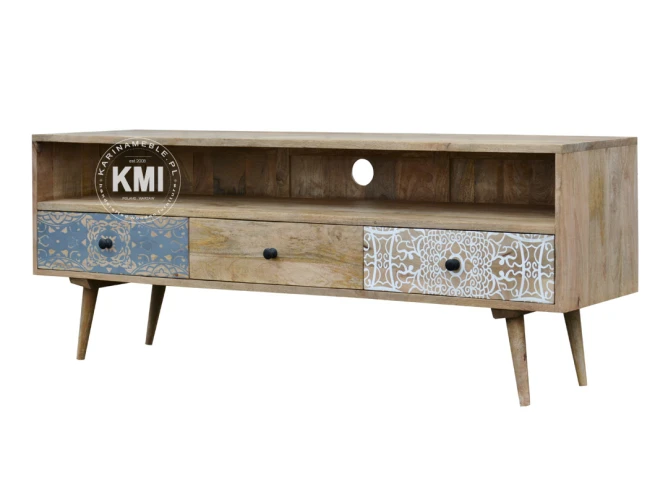 meble rustykalne | drewniana szafka rtv Qumin boho scandi