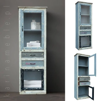 Witryna Loftowa Cafe del Ocean | Meble Industrialne z Drewna Mango 193 cm