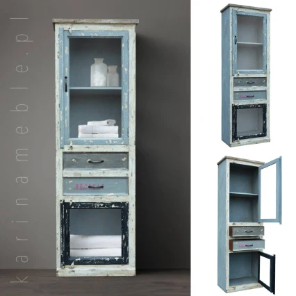 Witryna Loftowa Cafe del Ocean | Meble Industrialne z Drewna Mango 193 cm