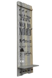 loftowy panel z wieszakami i półką Nord