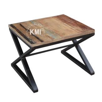 loftowy stolik  Cross recykling drewno metal
