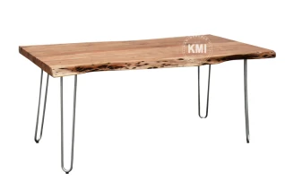 Stół Loftowy Live Edge z Akacji 175 cm | Blat 5,5 cm Meble Industrialne