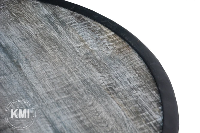 meble designerskie | okrągły stół loftowy na metalowych nogach