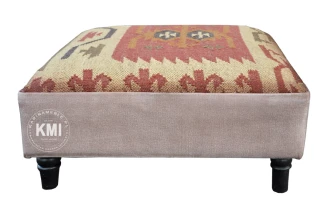 meble orientalne | podnóżek pufa JAIPUR boho vintage