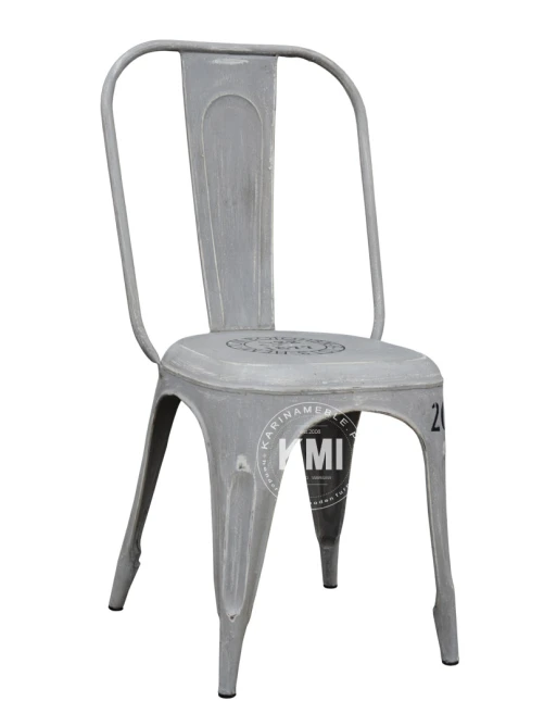 meble vintage | metalowe krzesło Tolix Grey