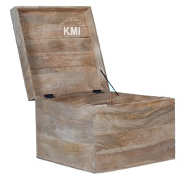 Nowoczesna skrzynia indyjska z drewna mango 60x60 cm | stolik kawowy