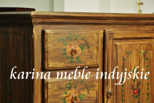 meble indyjskie komoda Madras postarzana ręcznie malowana