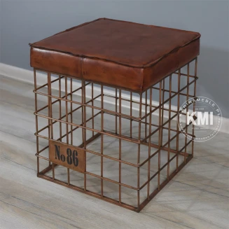 industrialne pufa kwadratowa Metal Basket