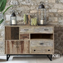 Komoda Patchwork Warehouse 115 cm | Meble Loftowe z Drewna Mango