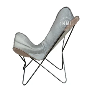 industrialny fotel Butterfly szary