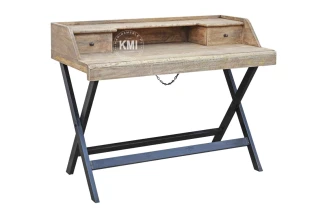 meble loftowe biurko Eliot drewno mango metal
