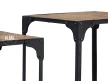 meble do salonu | komplet dwóch industrialnych stolików z drewna mango i metalu