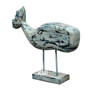 dekoracja drewniana Blue Whale mniejszy