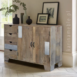 loftowa komoda drewniana 130 cm Raw Wood EAC41