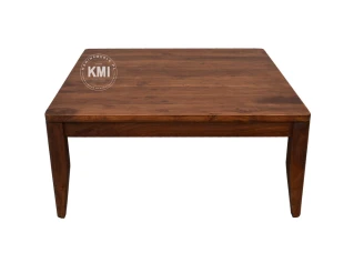meble drewniane | kwadratowy stolik kawowy lite drewno akacja brown