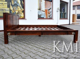 meble kolonialne - masywne łóżko drewniane ST-10 180 cm brown