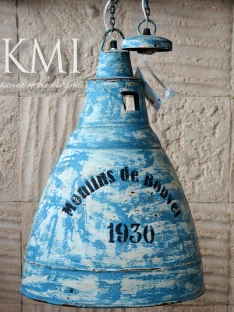 industrialna lampa Loft Colors M-2717 niebieska