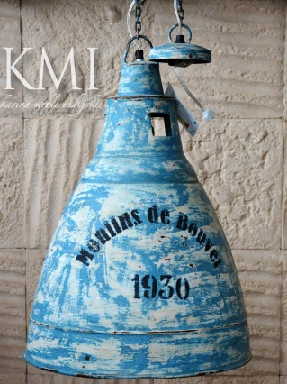 industrialna lampa Loft Colors M-2717 niebieska