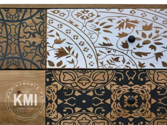 meble designerskie | drewniana komoda z szufladami Qumin boho scandi