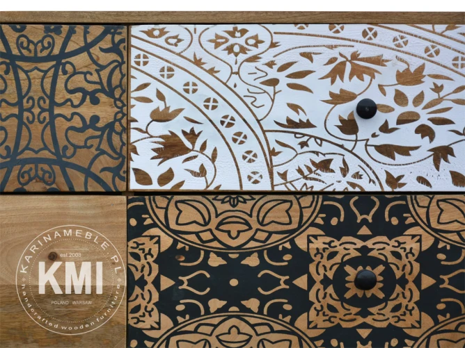 meble designerskie | drewniana komoda z szufladami Qumin boho scandi