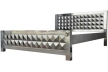 Srebrne łóżko Cristal 160x200 meble indyjskie nowoczesne z zagłówkiem w romby