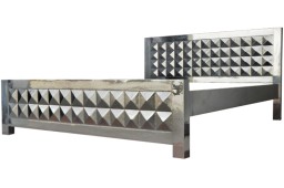 Srebrne Łóżko Cristal 160x200 | Nowoczesne Meble Indyjskie z drewna