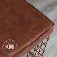 meble metalowe | industrialne pufa kwadratowa "Metal Basket"