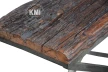 meble designerskie | konsola z metalu i starego drewna srebrne nogi
